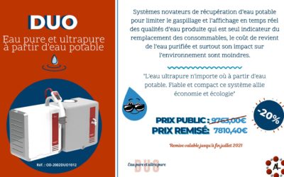 DUO : Système de production d’eau pure et ultra pure