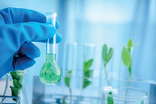 Analyse avec des produits chimiques dans un laboratoire